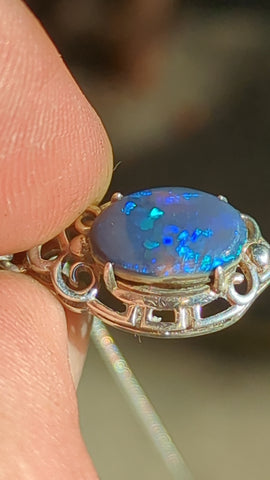 lightning ridge black opal  pendant