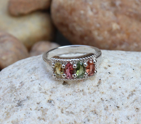 tourmaline silver bridge ring