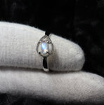 silver moonstone ring