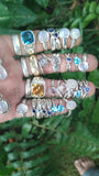 silver ladys rings clearance  Moonstone,Blue Topaz,