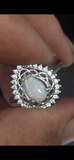 Coober pedy australian opal solid  set in 18k w gold/silver ring