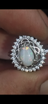 Coober pedy australian opal solid  set in 18k w gold/silver ring