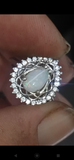 Coober pedy australian opal solid  set in 18k w gold/silver ring